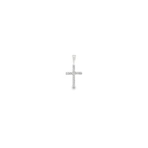 14KW Estate .06ct Diamond Cross Pendant 18x9mm