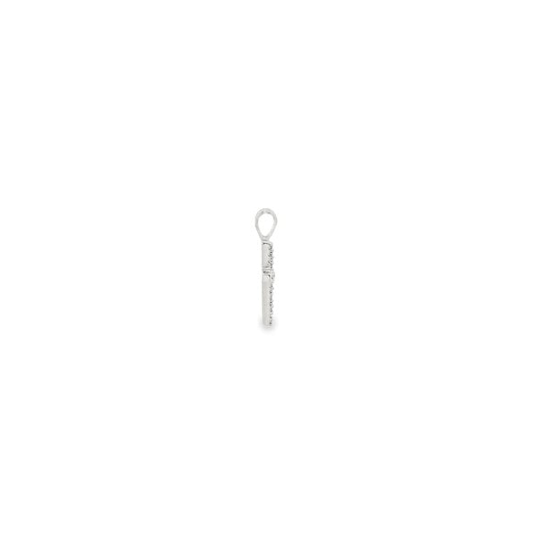 14K White Gold Estate .06ct Diamond Cross Pendant 18x9mm