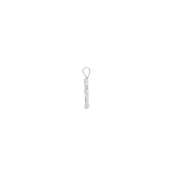 14K White Gold Estate .06ct Diamond Cross Pendant 18x9mm