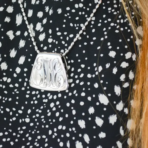 Sterling Silver Large Slide Pendant with Hand Engraving