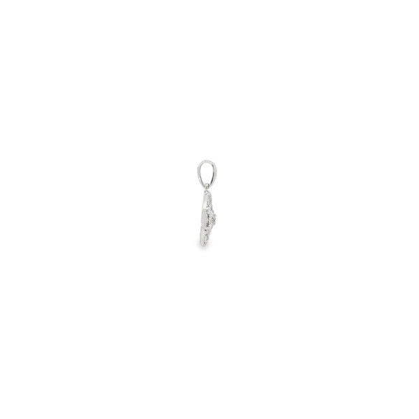 14K White Gold Sapphire & Diamond Compass Rose Small Pendant
