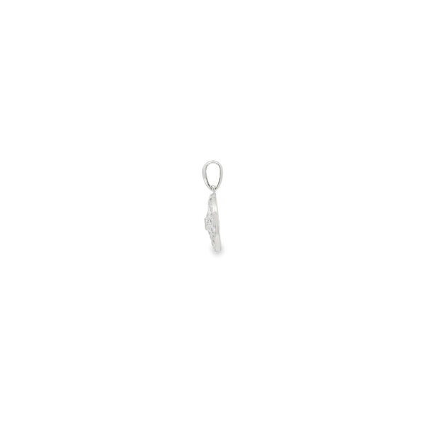 14K White Gold Sapphire & Diamond Compass Rose Small Pendant