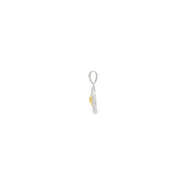 14K Yellow & White Gold Diamond Small Compass Rose Pendant