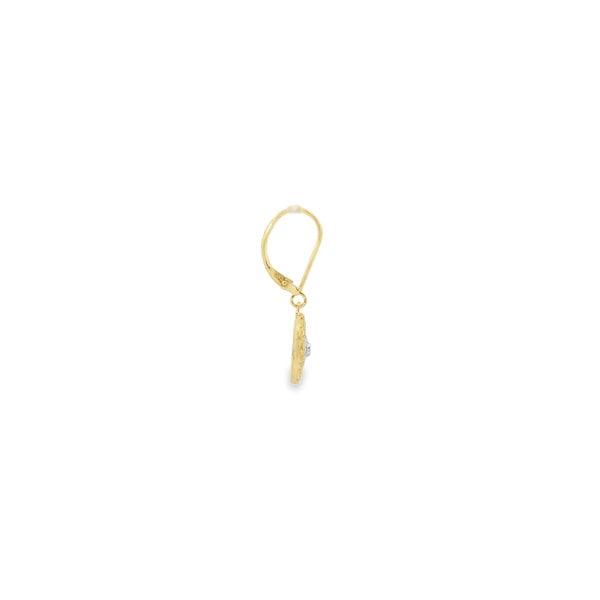 14K Yellow & White Gold .06ct Diamond Compass Dangle Earrings