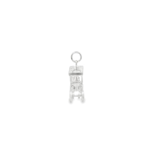 Sterling Silver Horse & Carriage with Moving Wheels Charm 30x16mm