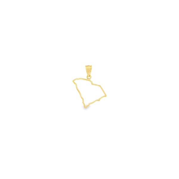 14K Yellow Gold SC State Outline 22mm
