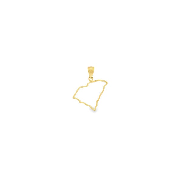 14K Yellow Gold SC State Outline 22mm