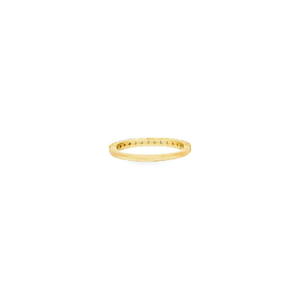 14K Yellow Gold .45ct Diamond 2mm Shared Prong Band Sz 6.5