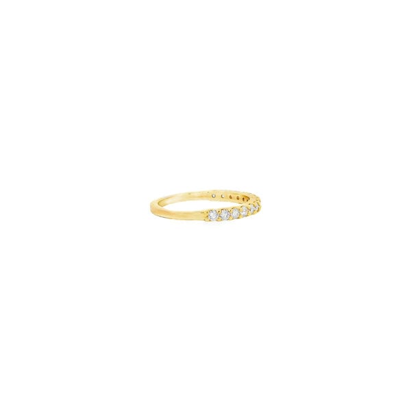 14K Yellow Gold .45ct Diamond 2mm Shared Prong Band Sz 6.5