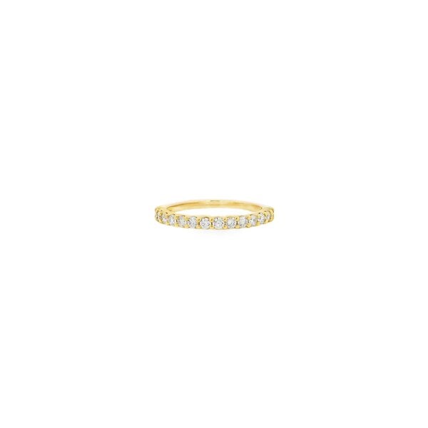 14K Yellow Gold .45ct Diamond 2mm Shared Prong Band Sz 6.5