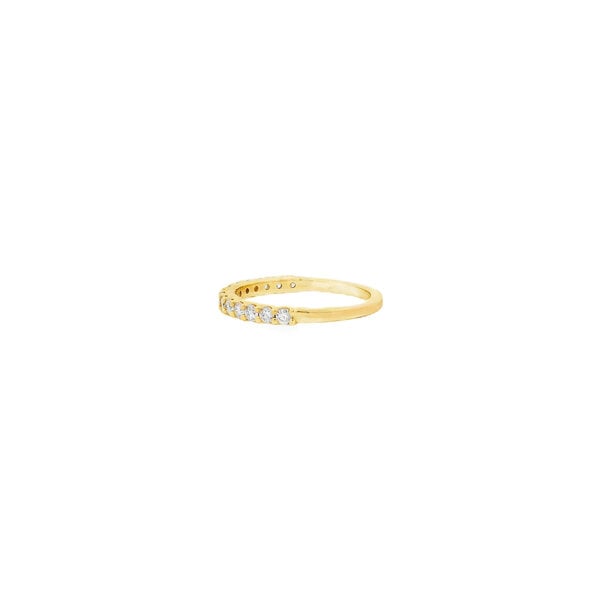 14K Yellow Gold .45ct Diamond 2mm Shared Prong Band Sz 6.5