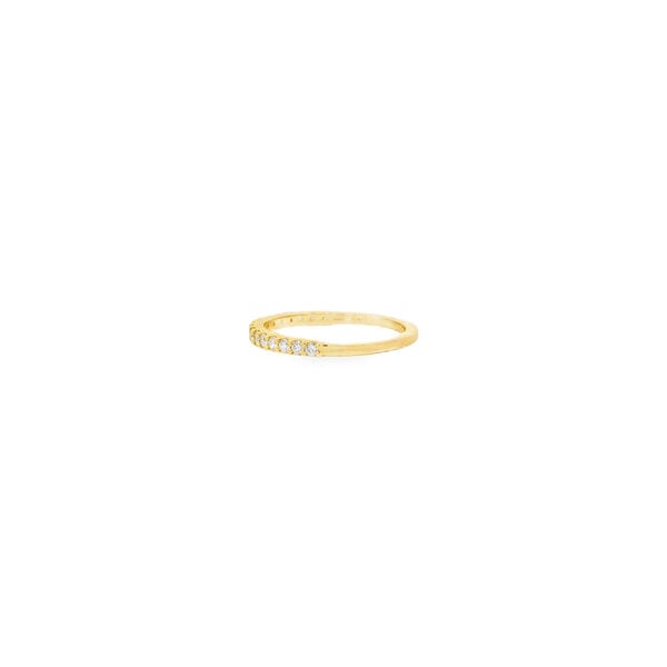 14K Yellow Gold .26ct Diamond 1.7mm Shared Prong Band Size 6.75