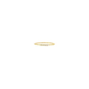 10KY .08ct Dia 5 Stone Thin Stackable Band Sz