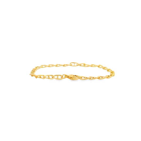 Gold Filled 3.8mm Polished Anchor Chain Link Bracelet 7"