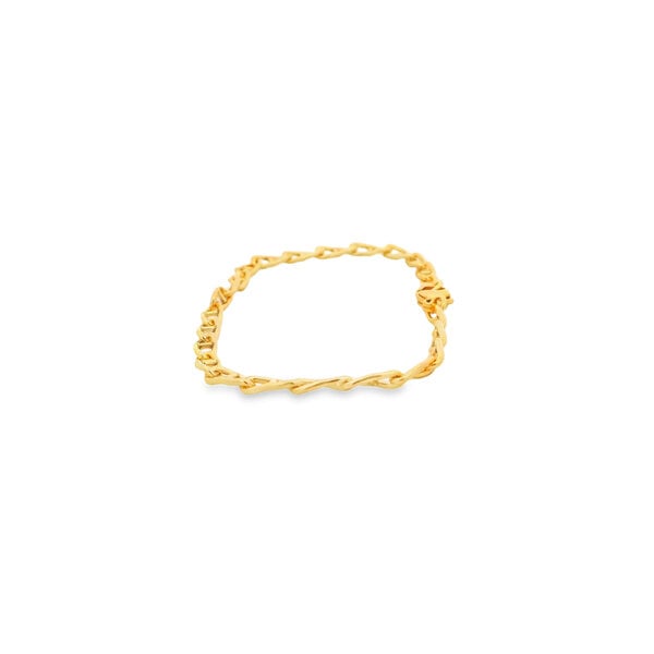 Gold Filled 3.8mm Polished Anchor Chain Link Bracelet 7"