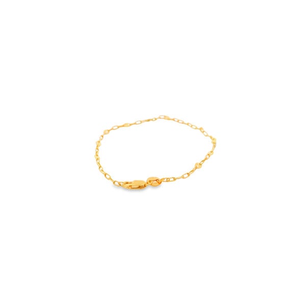 Gold Filled 2.5mm Paperclip Starburst Mirror Link Bracelet 7"
