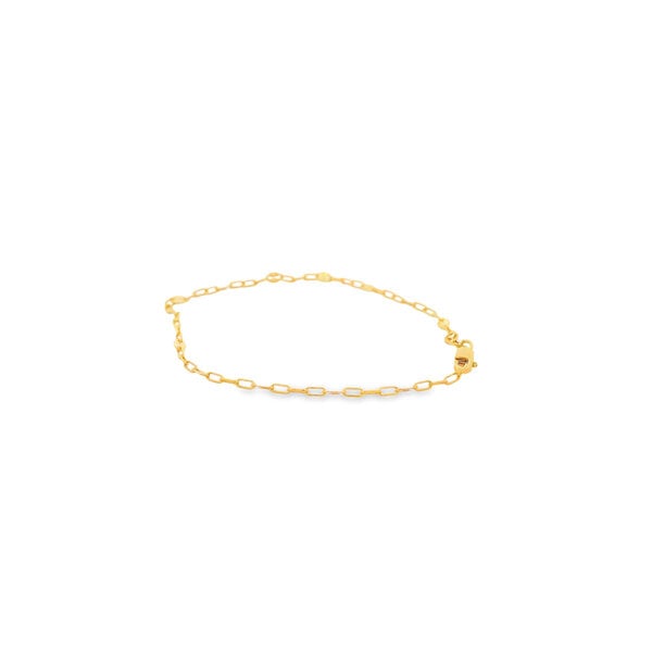 Gold Filled 2.5mm Paperclip Starburst Mirror Link Bracelet 7"
