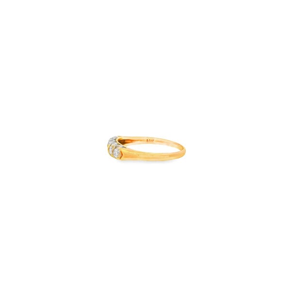 14K Yellow and White Gold 1960's 5 Stone .25ct Diamond Band Size 9