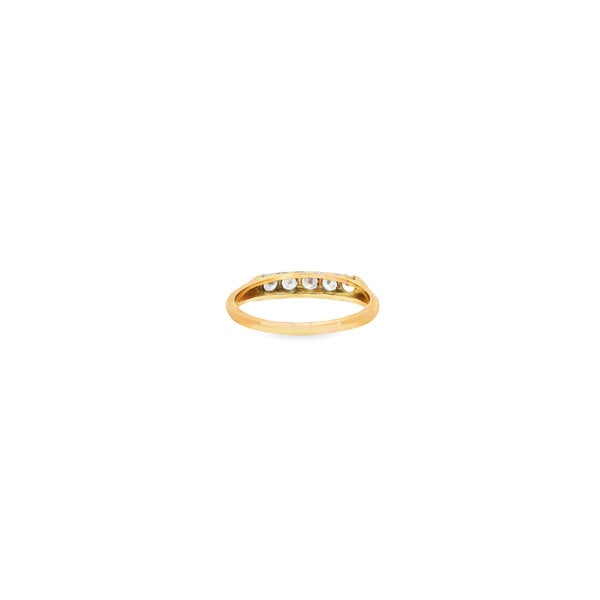 14K Yellow and White Gold 1960's 5 Stone .25ct Diamond Band Size 9