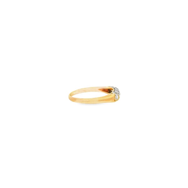 14K Yellow and White Gold 1960's 5 Stone .25ct Diamond Band Size 9