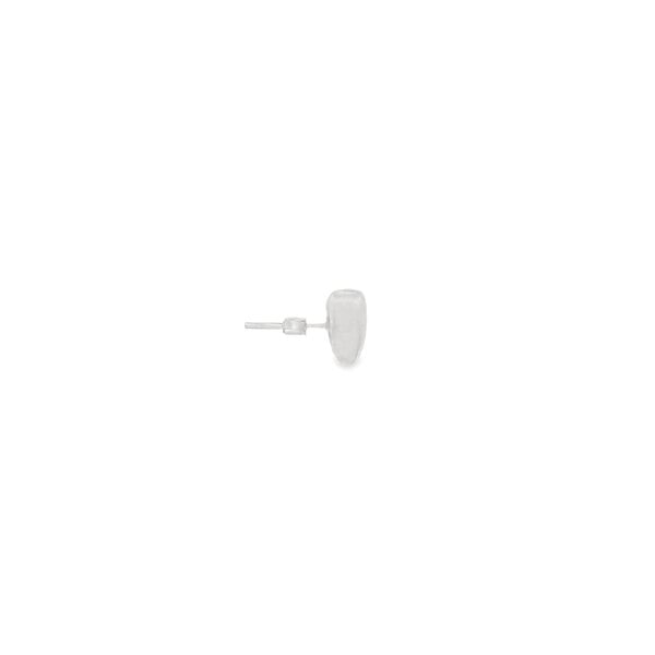 Sale 14K White Gold Button Heart Shaped Stud Earrings
