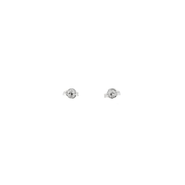 Sale 14K White Gold Button Heart Shaped Stud Earrings