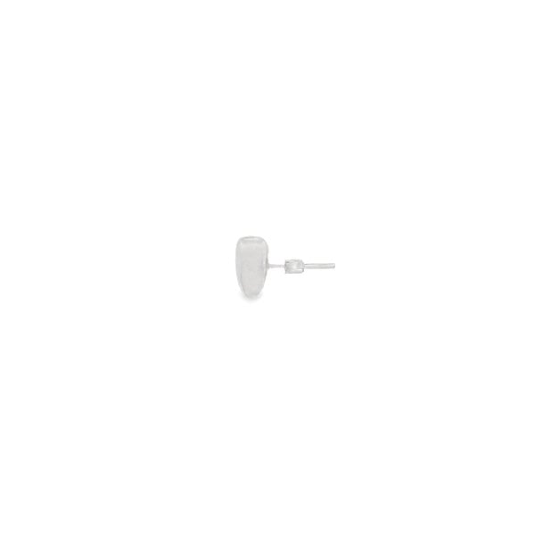 Sale 14K White Gold Button Heart Shaped Stud Earrings