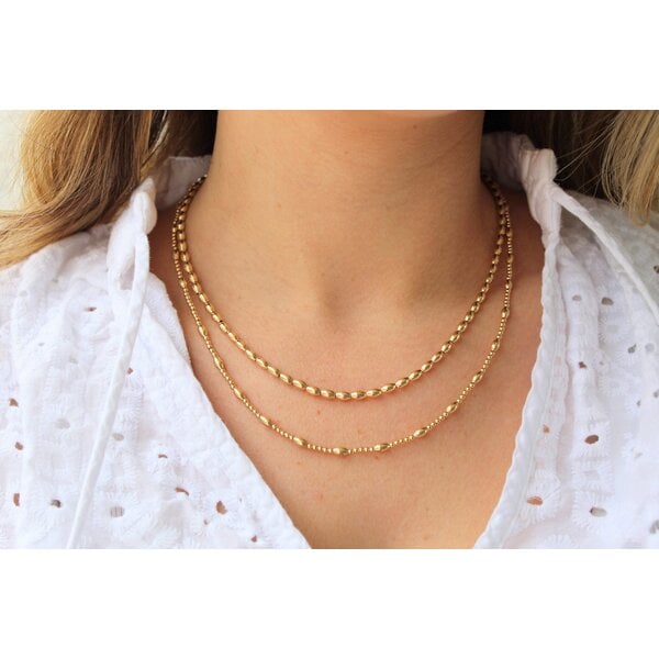 Gold Filled Rice Bead & Round Bead Adjustable