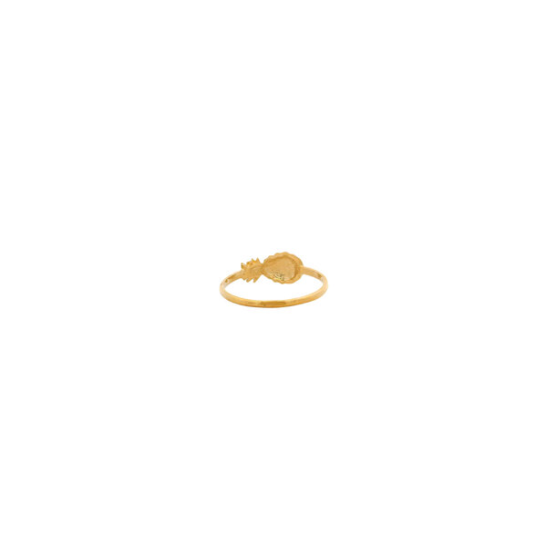 14K Yellow Gold Sideways Pineapple Ring