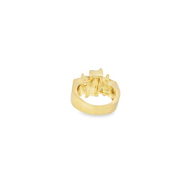 14K Yellow Gold 1970's .50ct Diamond & Black Onyx Deco Inspired Ring Size 5.25