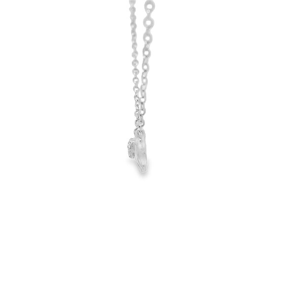 10K White Gold .01ct Diamond Split Chain Elephant Necklace 16"-17"-18"