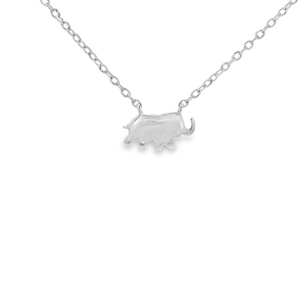 10K White Gold .01ct Diamond Split Chain Elephant Necklace 16"-17"-18"