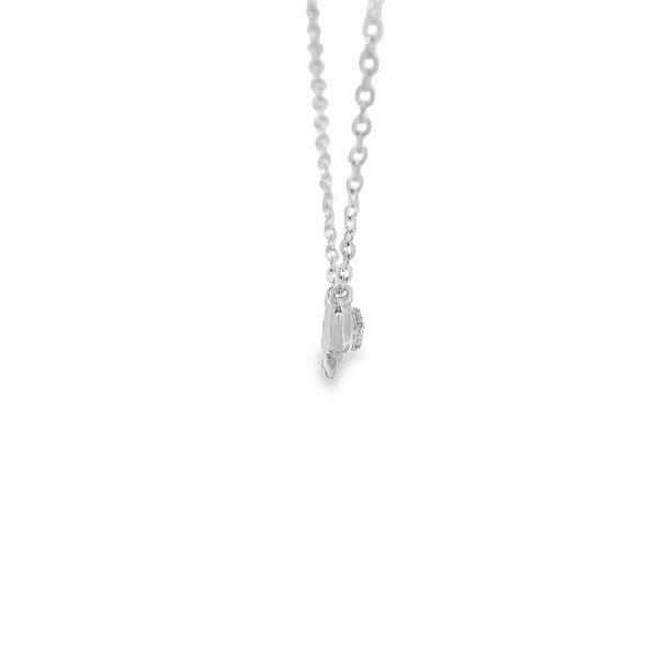 10K White Gold .01ct Diamond Split Chain Elephant Necklace 16"-17"-18"