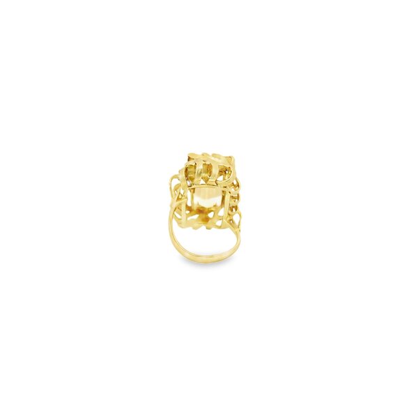 18K Yellow Gold 1970's 17.5ct Citrine Ribbon Style Ring Sz 6.5