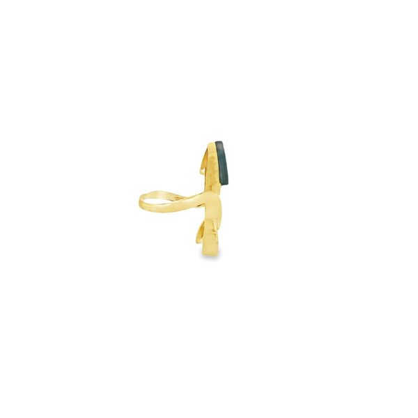 14K Yellow Gold Estate .15ct Diamond & Black Onyx Arrow Ring Size 8.5