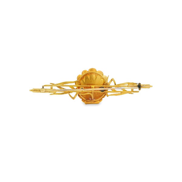 14K Yellow, White, and Rose Estate Toye & Co Heron & Reed Pin with Original Box
