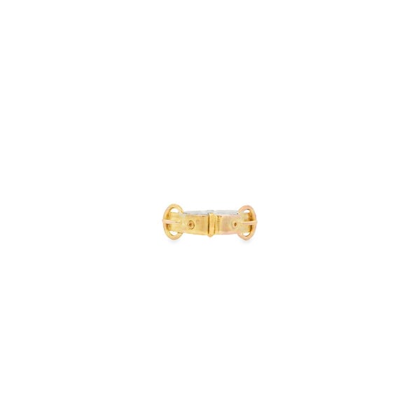10K Yellow Gold and Sterling Silver Estate Double Buckle Band Size 9