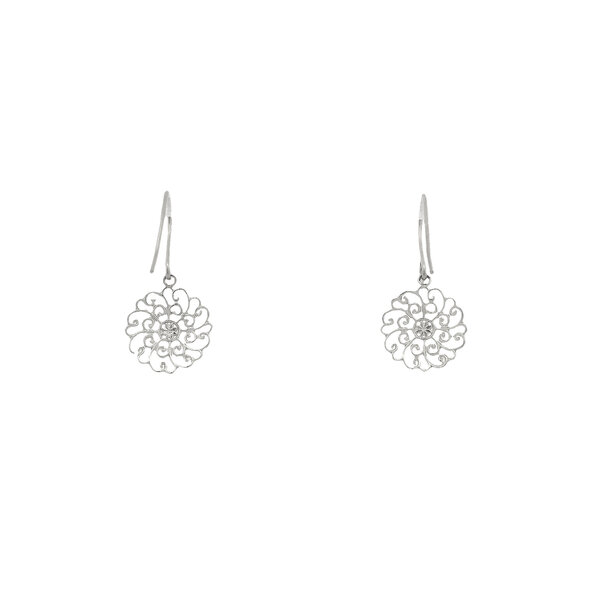 Sterling Silver Diamond Cut Francis Baker House Gate Earrings