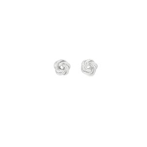SS 11mm Puffed Love Knot Post Earrings