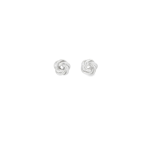 Sterling Silver 11mm Puffed Love Knot Post Earrings