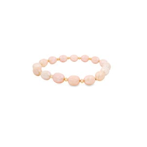 GF 8-8.5mm Freshwater Pearl & Round Beaded Stretchy Bracelet 7.5"