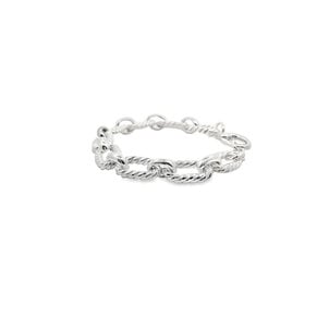 SS 11mm Rope Oval link Bracelet 8"-8.5" Adj