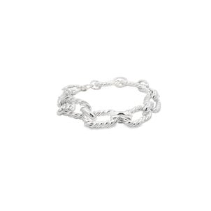 SS 11mm Rope Oval link Bracelet 7"-7.5" Adj
