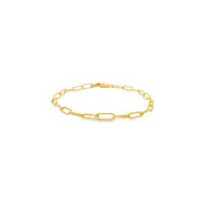 GF 3mm Textured Paperclip Bracelet 6.75"