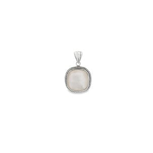 SS Square MOP Rope Edge Pendant 39x25mm