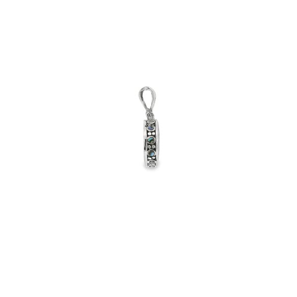 Sterling Silver Oval Abalone Pendant 30x24mm