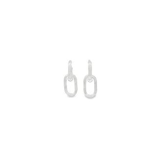 SS 3mm Double Paperclip Post Dangle Earrings 32mm Length