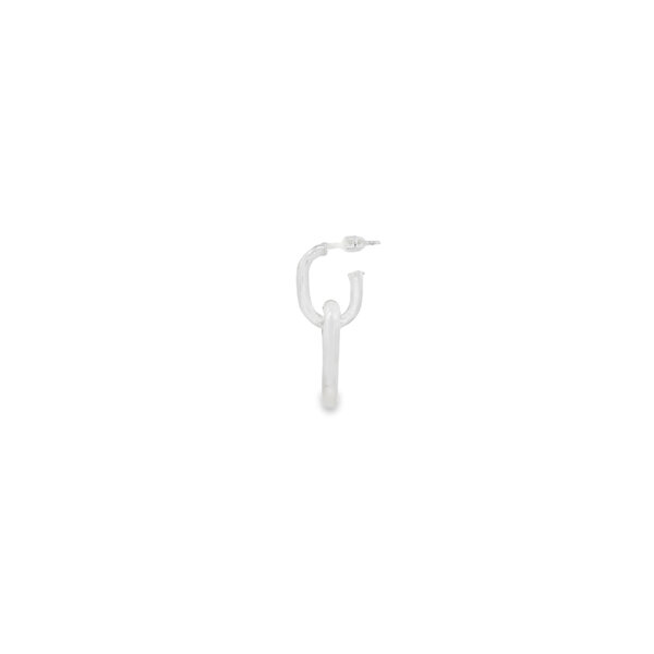 Sterling Silver 3mm Double Paperclip Post Dangle Earrings 32mm Length