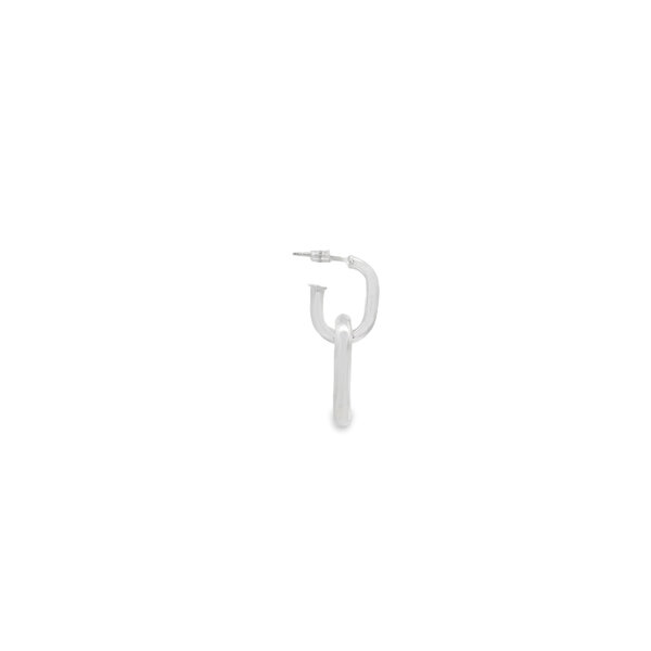 Sterling Silver 3mm Double Paperclip Post Dangle Earrings 32mm Length