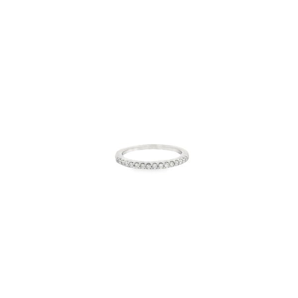 14K White Gold Estate .15ct Diamond Shared Prong Band Size 5